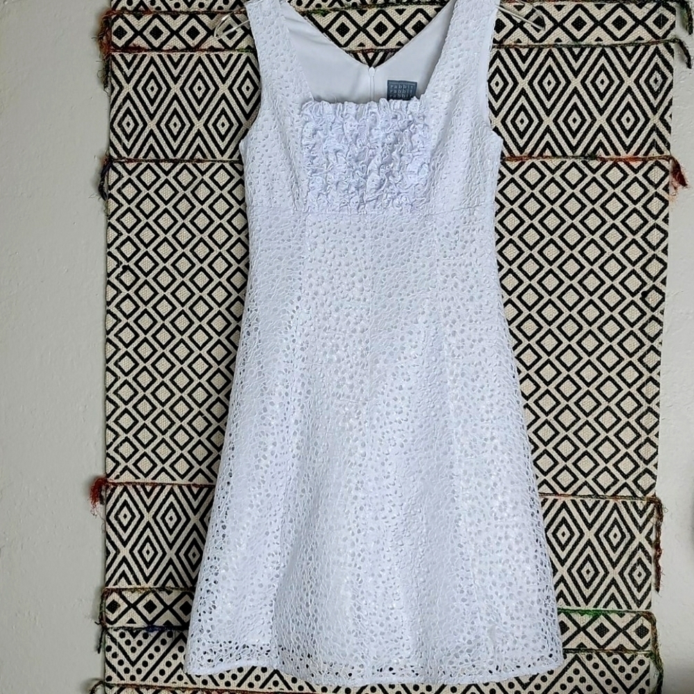 rabbit white petite white lace dress
